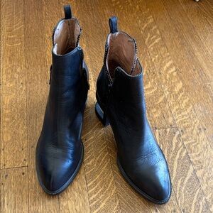 Black Leather Ankle Boots - Women's Stylish Zip Booties